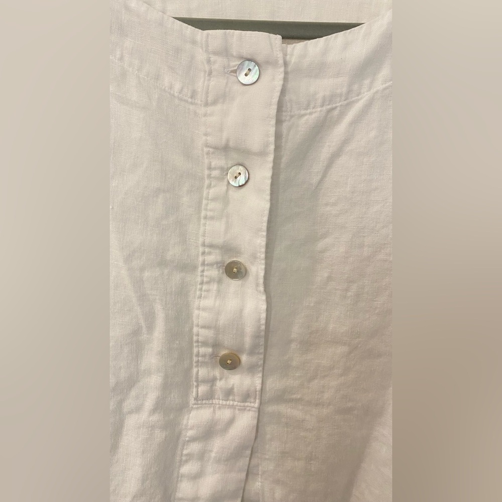 Madewell White Linen Cap Sleeve Top - Picture 2 of 3